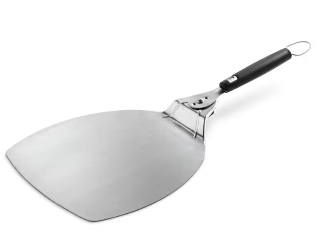 Spatel, Metall-Spatel, Küchengerät, Edelstahl, schwarzer Griff