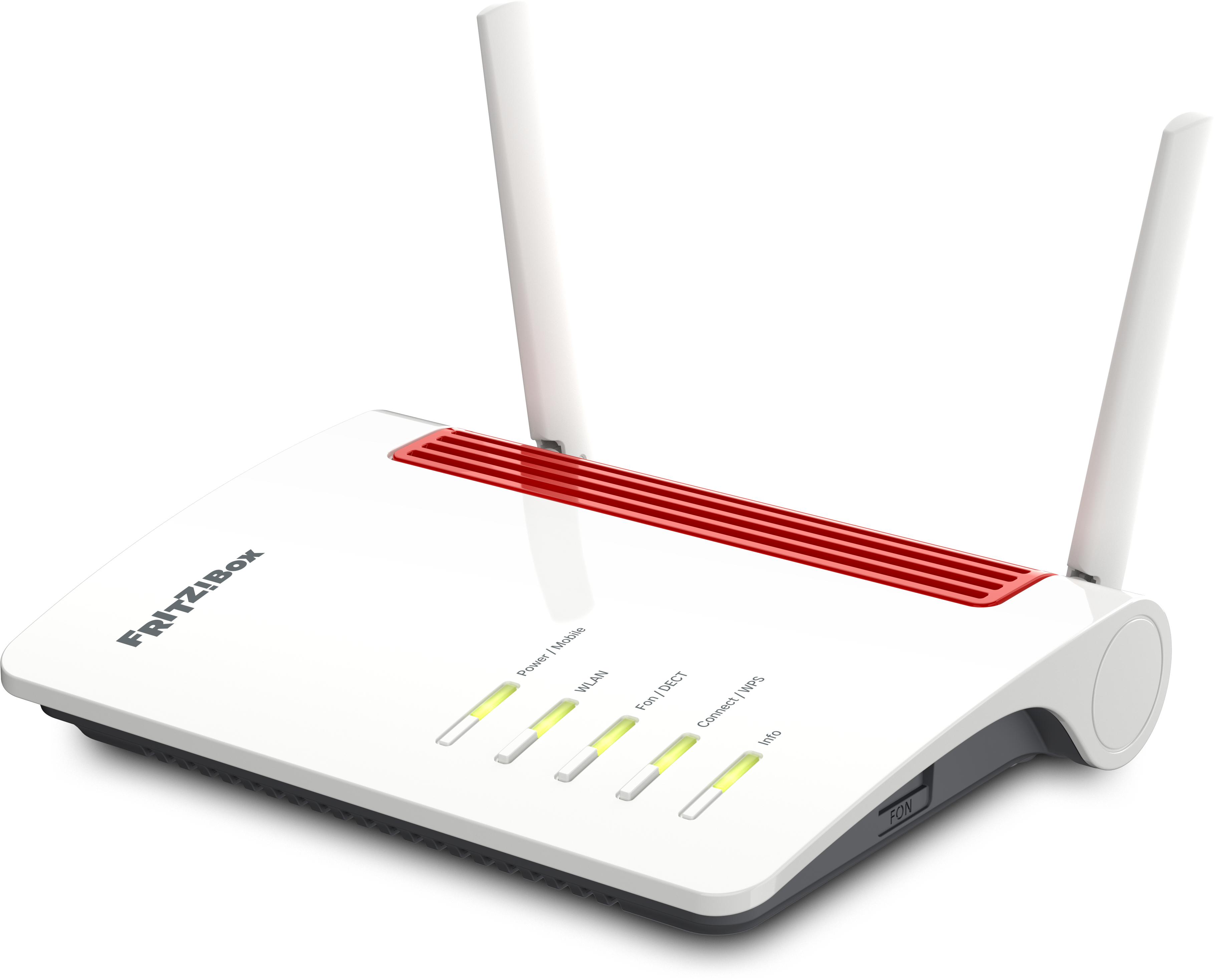 Router, WLAN-Router, Dualantennen, Weiß, rote Belüftung
