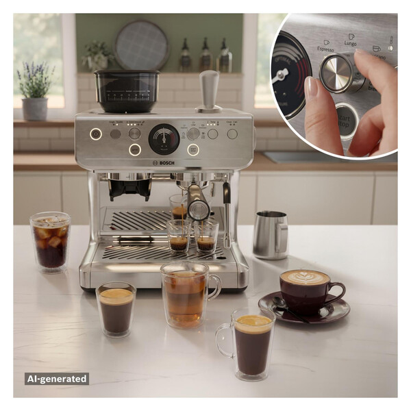 Espressomaschine, Kaffeemaschine, Edelstahl, Doppelkammer, Portafilter