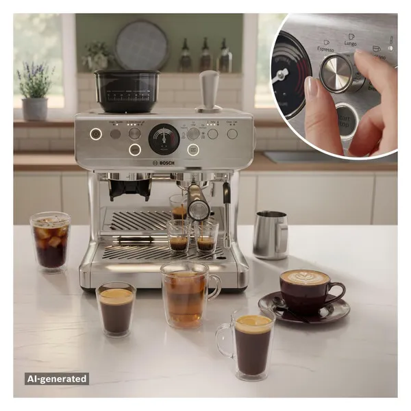 Espressomaschine, Kaffeemaschine, Edelstahl, Doppelkammer, Portafilter