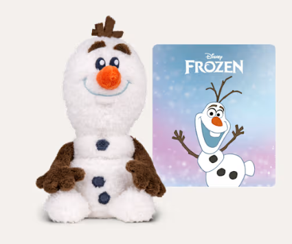 Plüschfigur, Olaf, Schneemann, braun weiß, Karte