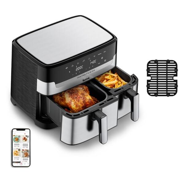 Tefal Heißluft-Fritteuse EY905D Dual Easy Fry & Grill  XXL 8,3 Liter