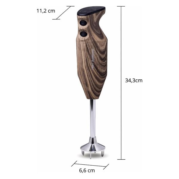 Handmixer, Küchengerät, Stabmixer, Holzoptik, Edelstahlstiel