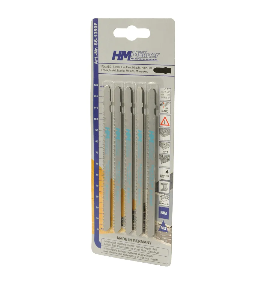 SS-1350F Stichsaegeblatt, Profi, Bi, SB Ho,Ku,Met,A1.8-2-5,L132mm,5Stk