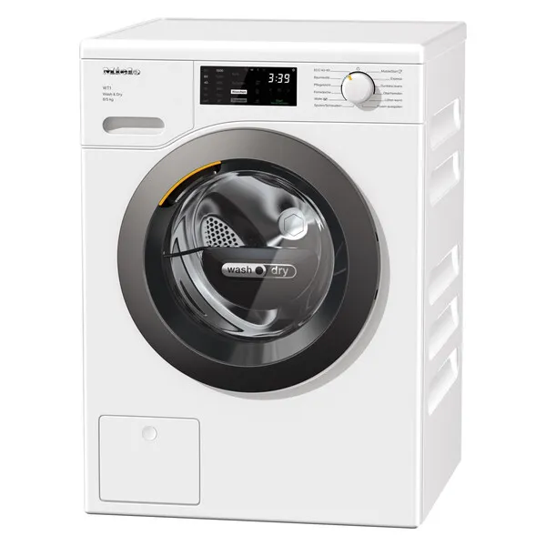 Waschmaschine, Frontlader, Glasfront, digitalesDisplay, Bedienknopf
