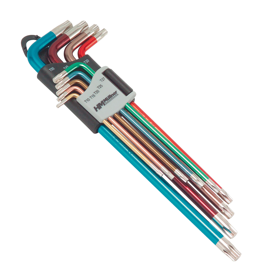 320CV TX-Stiftschl.-Satz 9 tlg Farbe, TX10-TX50, lang, CV