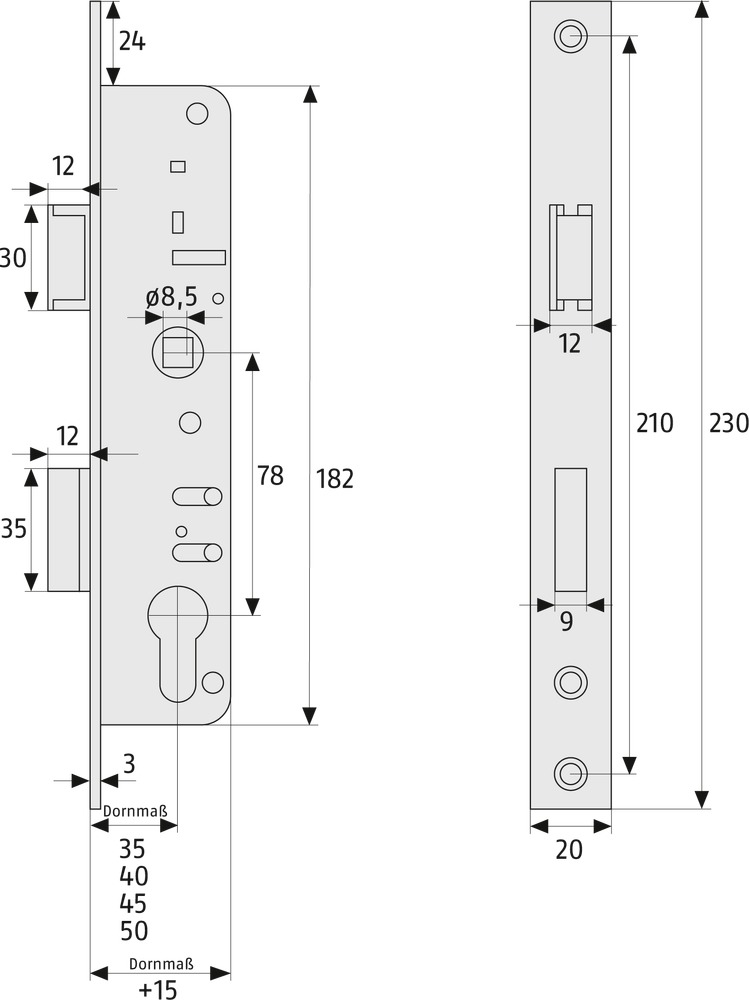Abus ES RR 35 SB Einstemmschloss