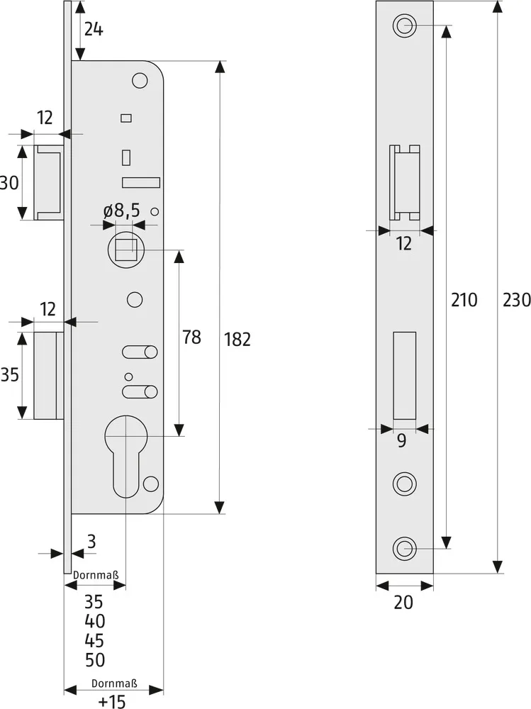 Abus ES RR 35 SB Einstemmschloss