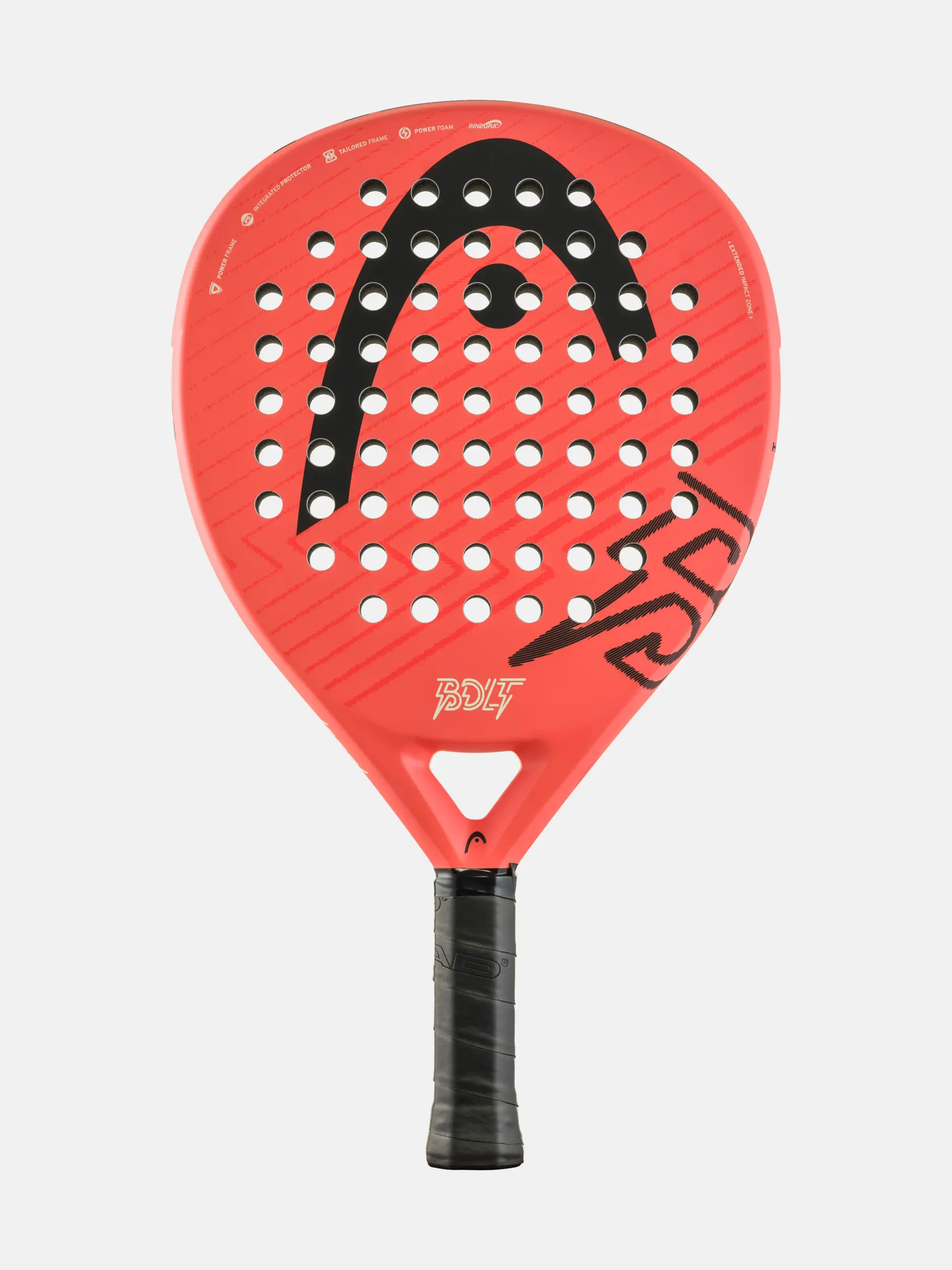 Schläger, rot, Loch-Design, Padel, Griff