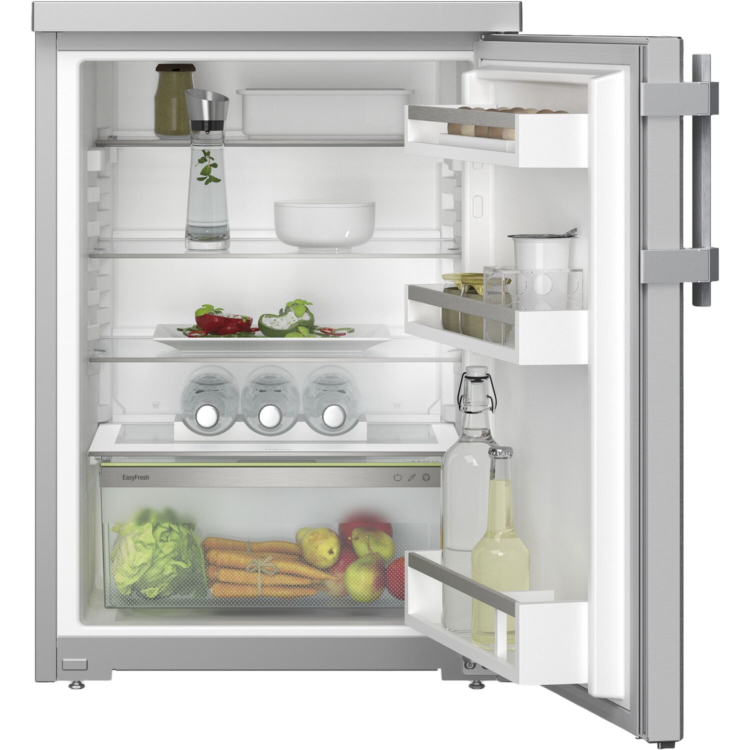 kühlschrank, kühlgerät, kompakt, glasregale, innenraum