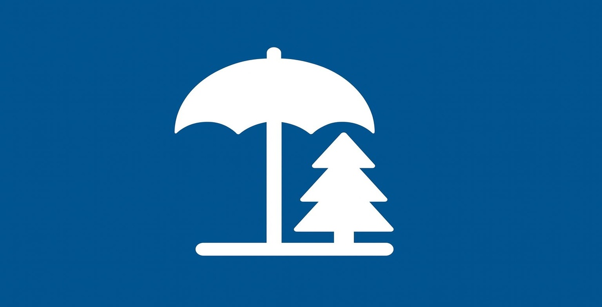 Regenschirm, Baum, Symbol, Kontur, Blauer Hintergrund, regenschirm, baum, silhouette, ikon, logo