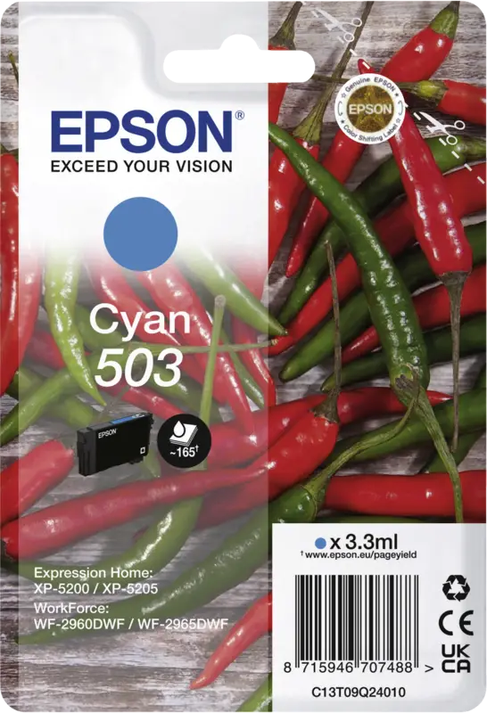 Epson Singlepack Ink Nr. 503 cyan