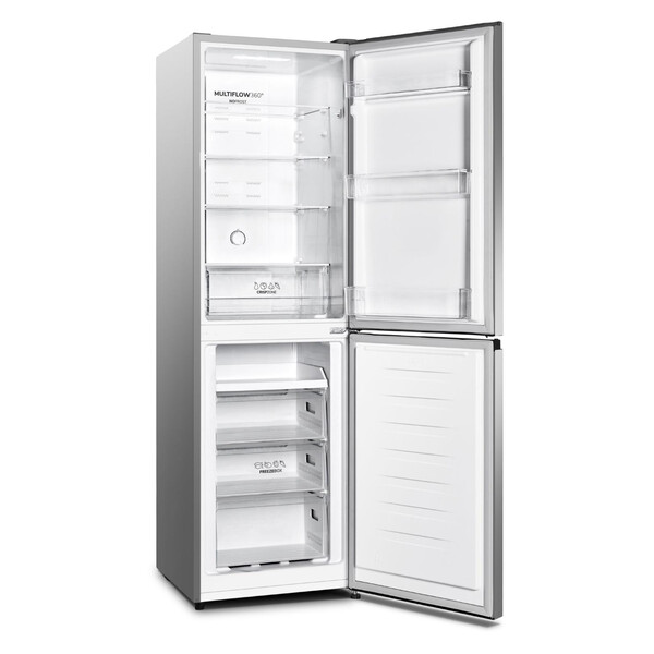 Kühlschrank, Doppeltür, Oberes Gefrierfach, Silber, innere Ablagen