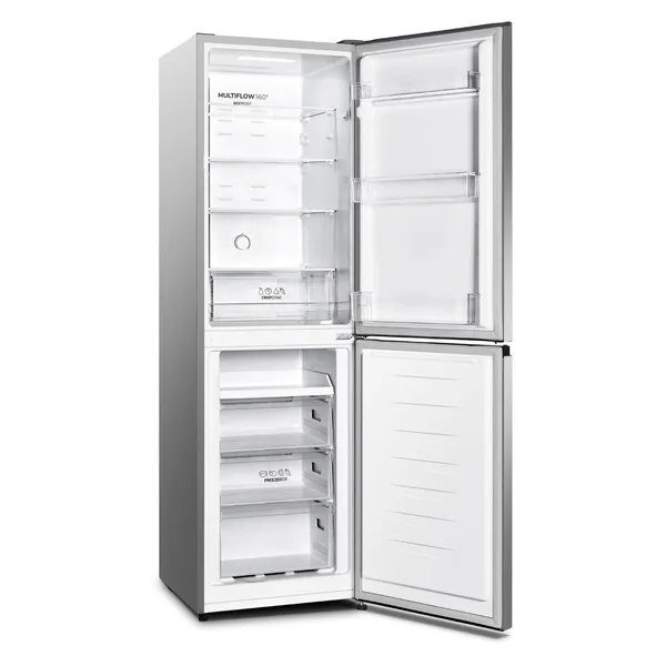Kühlschrank, Doppeltür, Oberes Gefrierfach, Silber, innere Ablagen