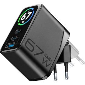 Ladegerät USB-C, GaN-Ladegerät, 67W, Multiport, Steckeradapter