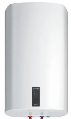 Heißwasserbereiter, Wasserboiler, weißer Zylinder, Steuerungspanel, Elektro-Heizung