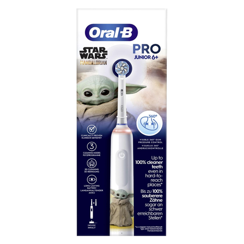 Oral-B elektrische Kinderzahnbürste  Junior Pro Grogu Star Wars (Akku) ab 6 Jahren