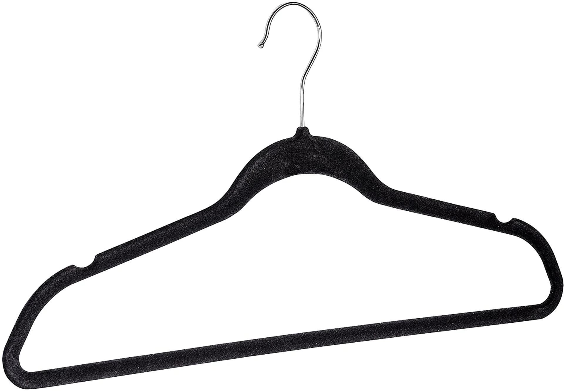 W-64100100 Beflockte Kleiderbügel, 5-er Set sw