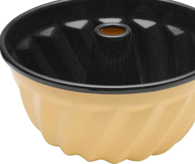 Bundt-Form, Kuchenform, Antihaft, Rundform, gelb-beige