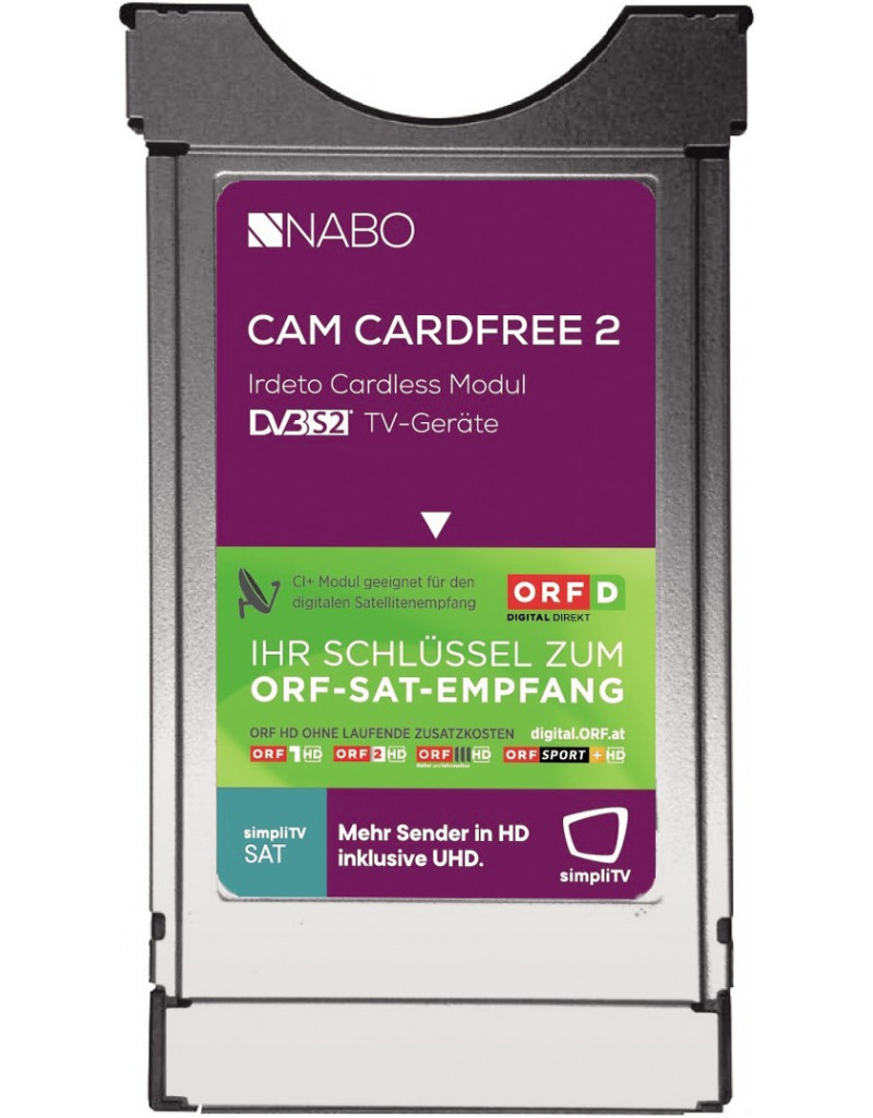 cam cardfree 2, kartloses modul, fernsehgerät, satellitenempfänger, orfd digital direkt