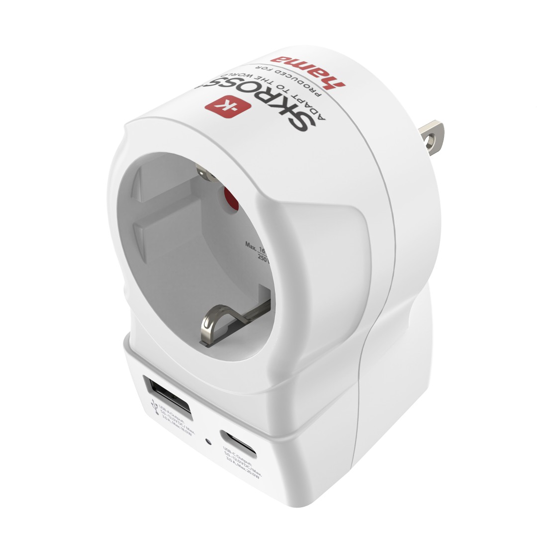 Steckdosenadapter, Wandadapter, USB-Anschlüsse, EU-Stecker, elektrischer Adapter