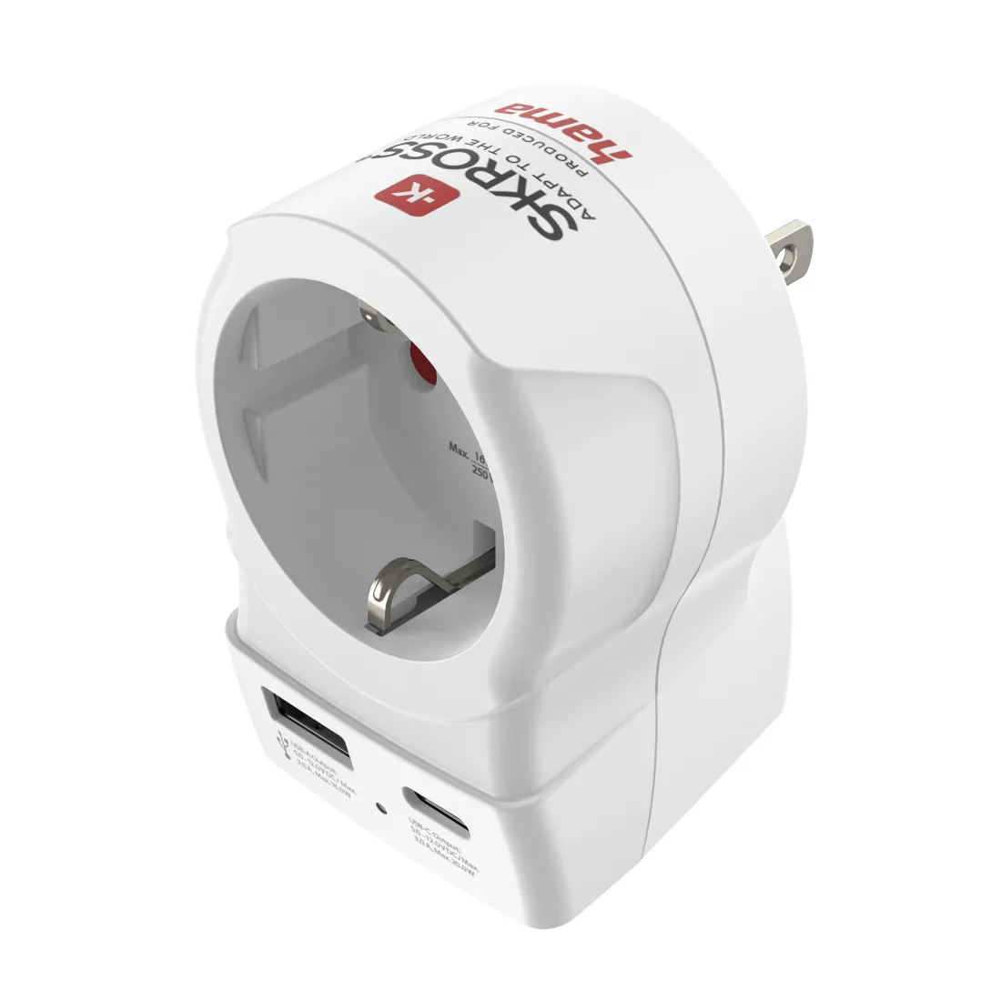 Steckdosenadapter, Wandadapter, USB-Anschlüsse, EU-Stecker, elektrischer Adapter