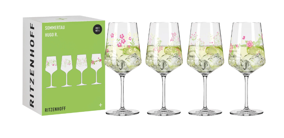Ritzenhoff Aperitifglas Sommertau Hugo 4er C. LORENZO | C. KORDES | C. OLIVEIRA 2023 6041003