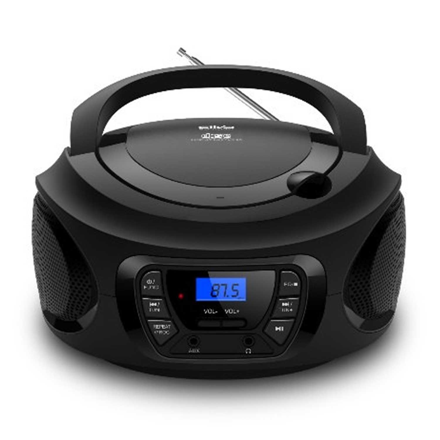 tragbarer Radio, Bluetooth, Lautsprecher, CD-Spieler, schwarz