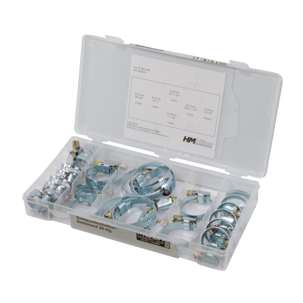 HM Müllner BOX-SK26 SChlauchklemmen-Sort. 26tlg. 16-40mm