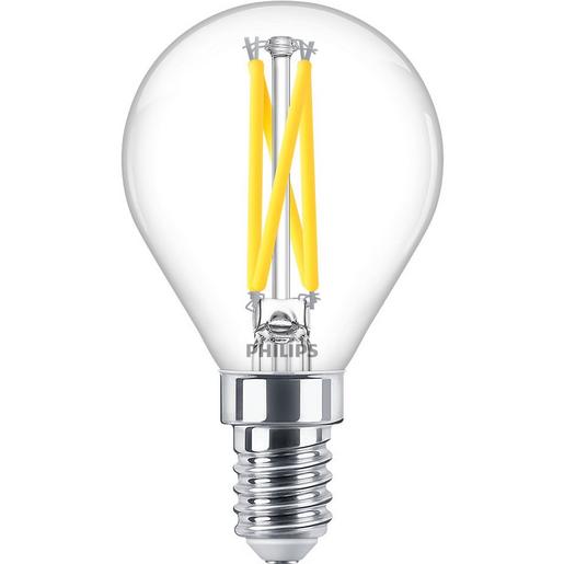 Glühbirne, LED-Glühdraht, klares Glas, klarer Glaskörper, E14/E12 Sockel Basis