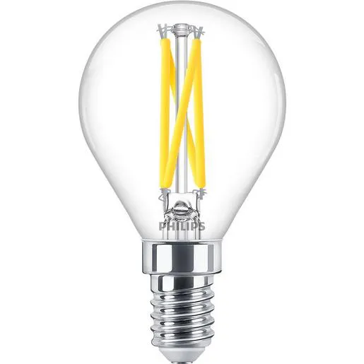 Glühbirne, LED-Glühdraht, klares Glas, klarer Glaskörper, E14/E12 Sockel Basis