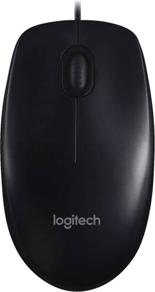 maus, kabelgebunden, optische-maus, schwarz, Logitech
