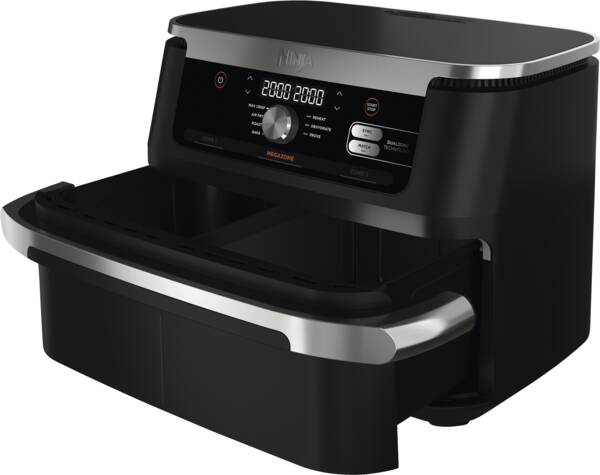 Heißluftfriteuse, digitale Anzeige, Schublade, schwarz, silber