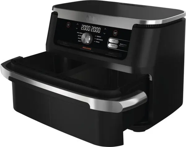 Heißluftfriteuse, digitale Anzeige, Schublade, schwarz, silber