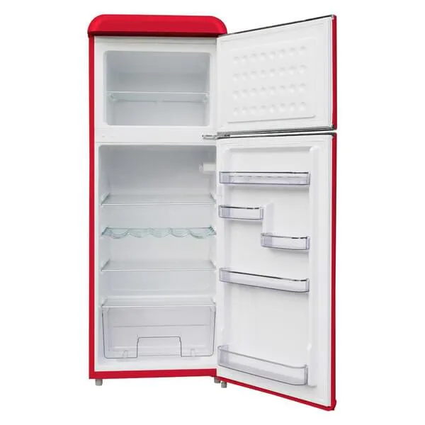 Minikühlschrank, Einzell Tür, roter Kühlschrank, Glasablagen, Gefrierfach