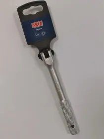 Schraubendreher, Ratsche, verstellbar, Metallgriff, blaue Beschriftung