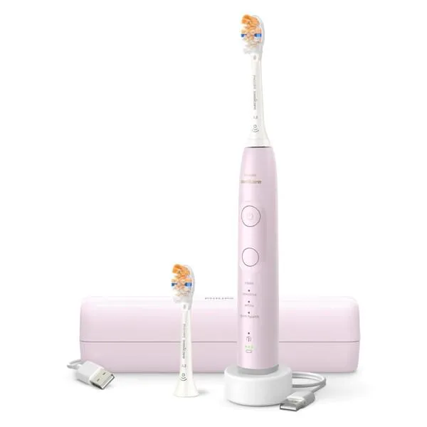 elektrische zahnbürste, Schallzahnbürste, aufladbar, doppelte bürstenköpfe, rosa