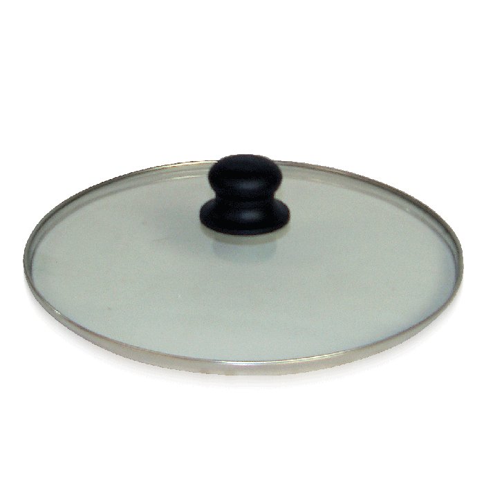 Riess 0698-043 Glasdeckel flach mit Edelstahlknopf 28cm