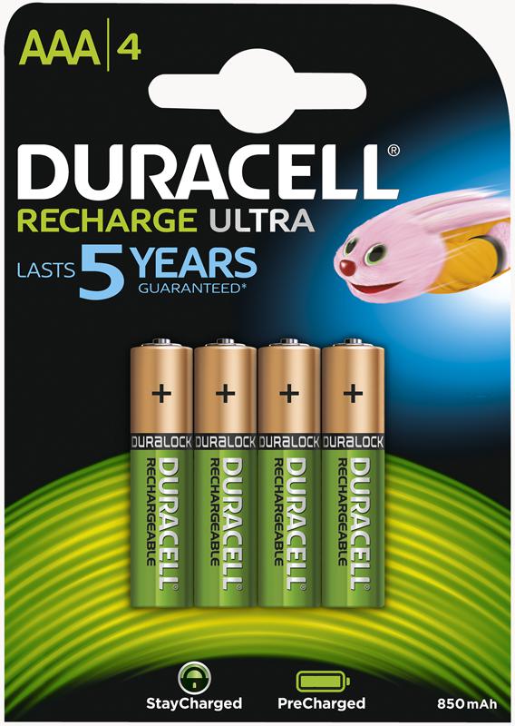 Duracell Akku-Batterie AAA HR03 1,2V 800maAh 4er Pkg.