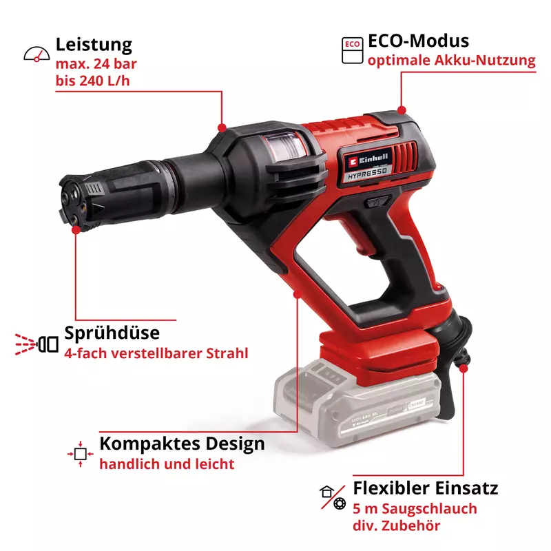 Einhell Akku-Druckreinigerpistole Hypresso 18/24-1 4140135