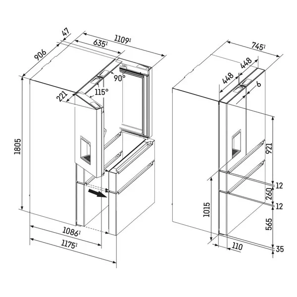 kühlschrank, kühlgerät, gerät, küche, schublade