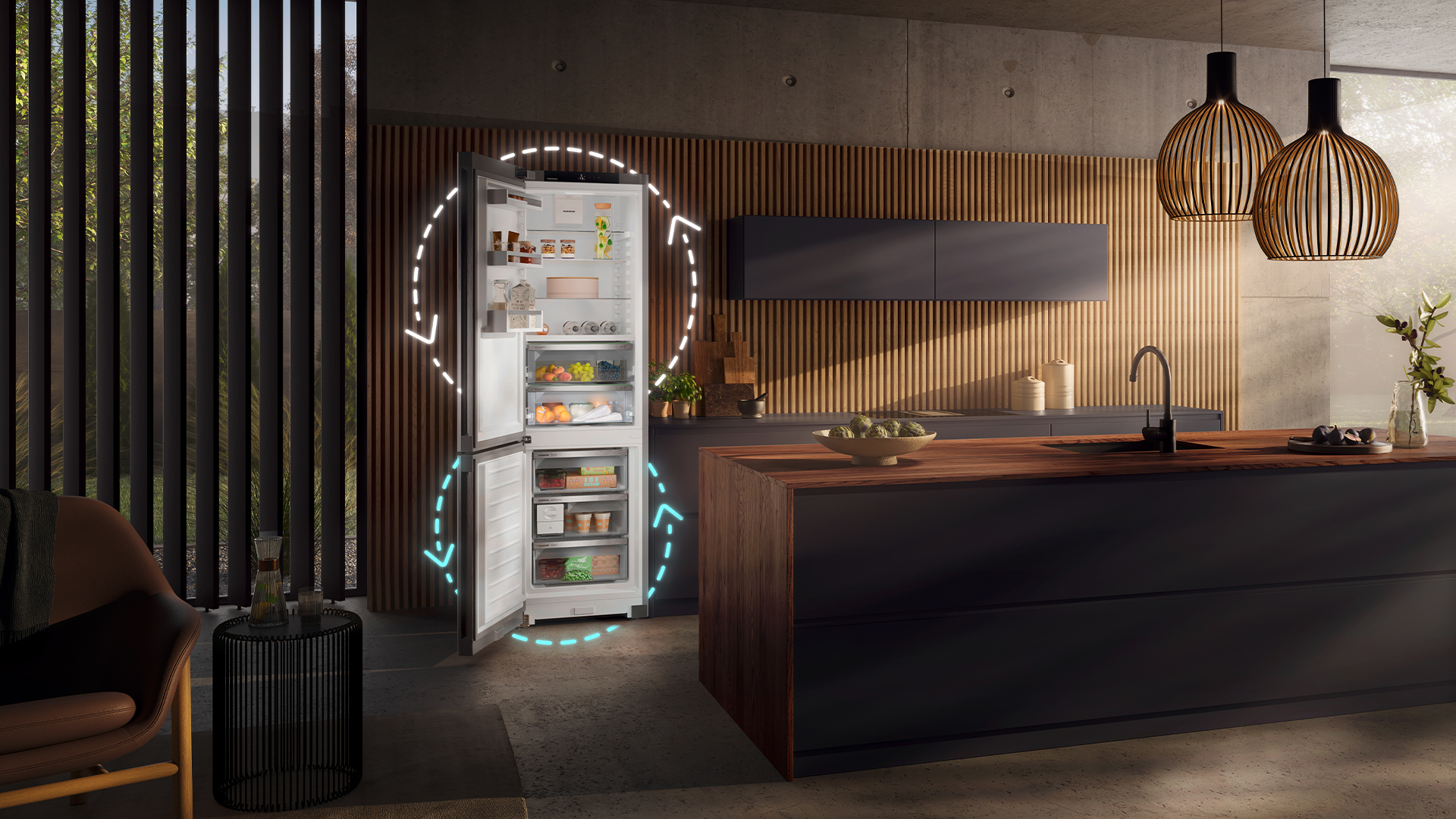 Drinnen, Innenarchitektur, Küche, Elektrisches Gerät, Kühlschrank