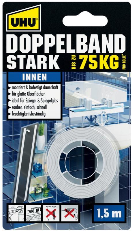 Uhu-46855 Doppelband Stark 1,5m x 19mm