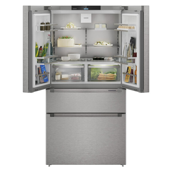 Kühlschrank, Side-by-Side, Edelstahl, Französische Tür, untere Schublade