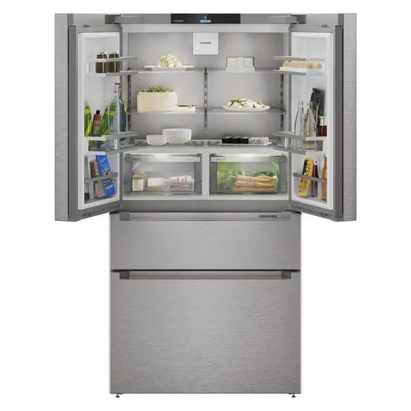 Kühlschrank, Side-by-Side, Edelstahl, Französische Tür, untere Schublade