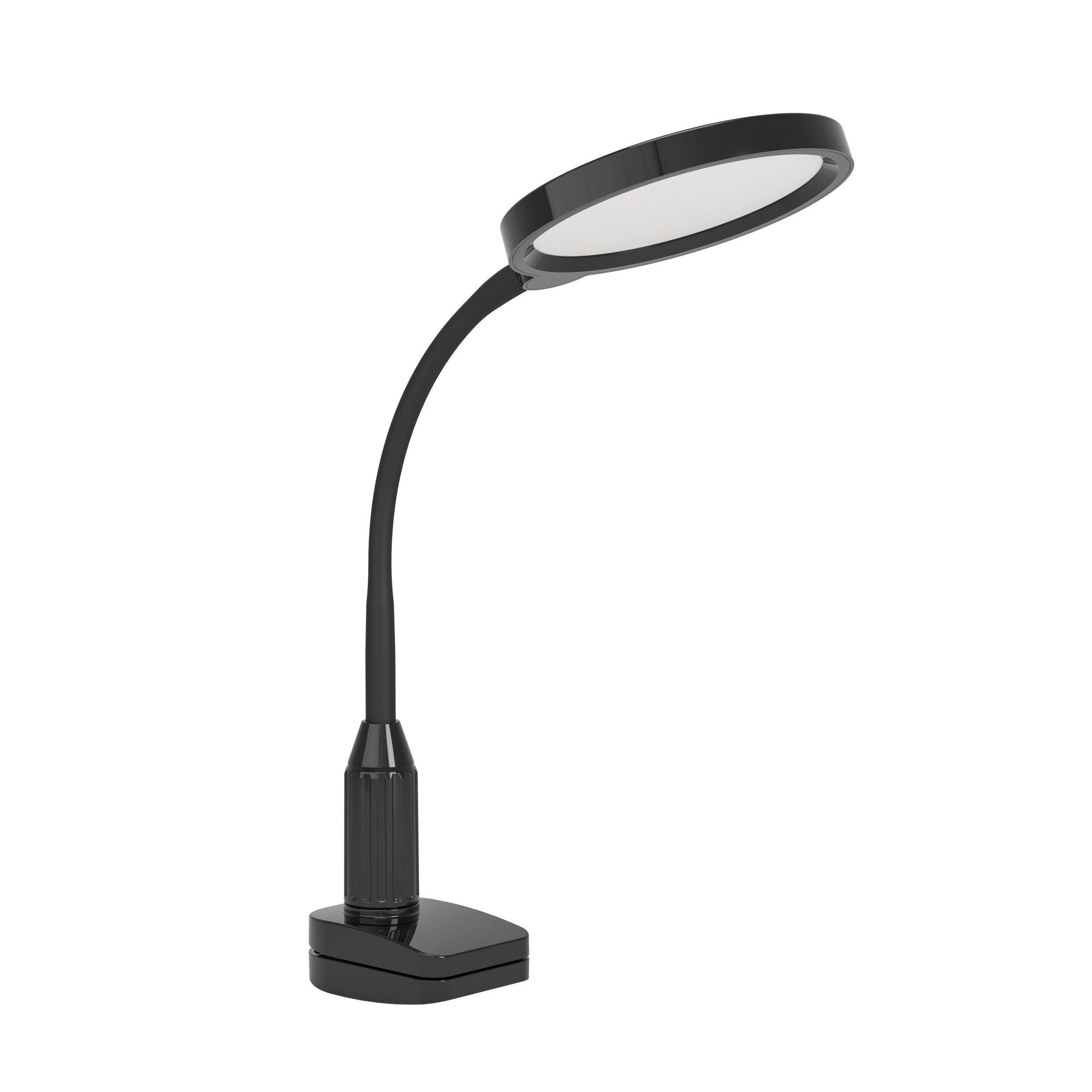 Tischlampe, LED-Lampe, Clip-Basism, verstellbarer Hals, schwarz