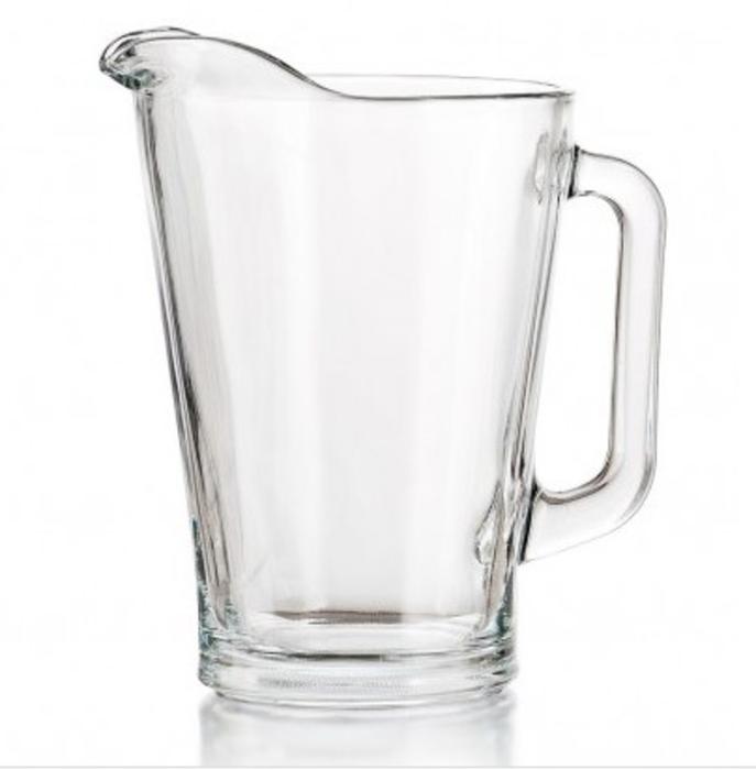 Glas-Krug, klarer Krug, Trinkkrug, Glasbehälter, Stielkrug