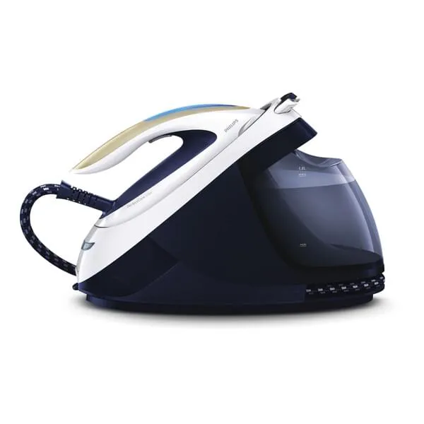 Eisen, Dampfbügeleisen, Gleitleiste, Kabel, Blauweiß