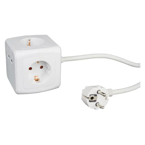 Mehrfachstecker, Steckdosenleiste, geerdet, European Plug, Verlängerungskabel