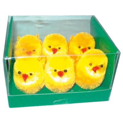 Brauns Chenille-Küken 4,5cm - 6er Pack